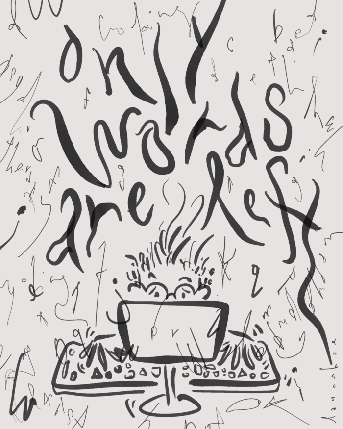 illustration by launshae inspired by my post titled "only words are left"