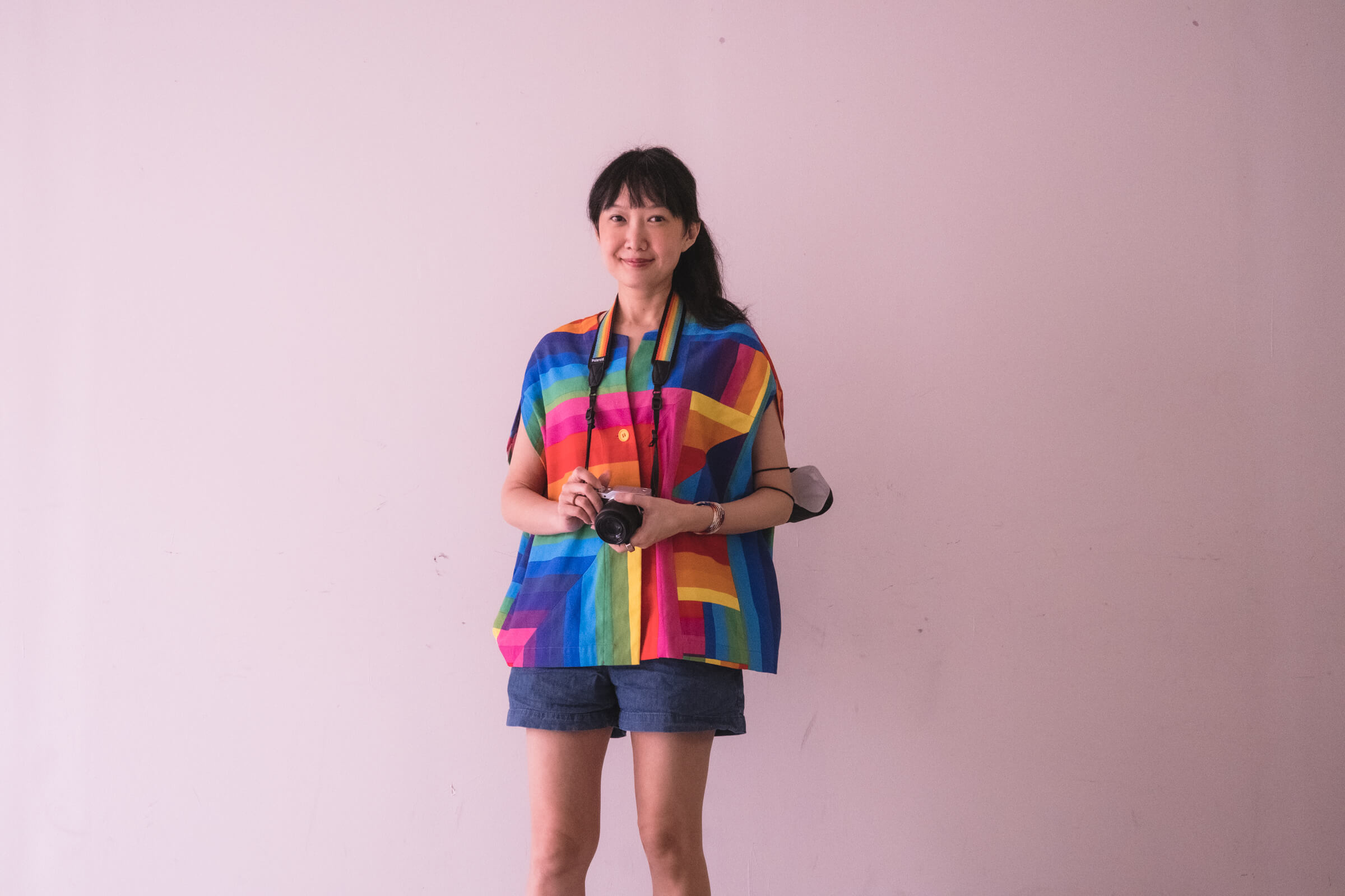 photo of my partner wearing a blouse she had sewn with a nani IRO pattern