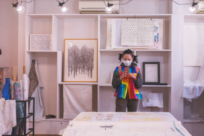 photo of my partner at the nani IRO studio