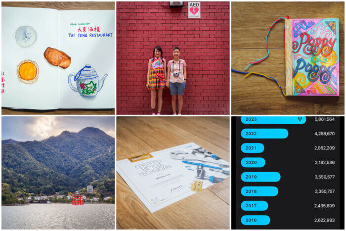 photo grid of 6 photos from 2023