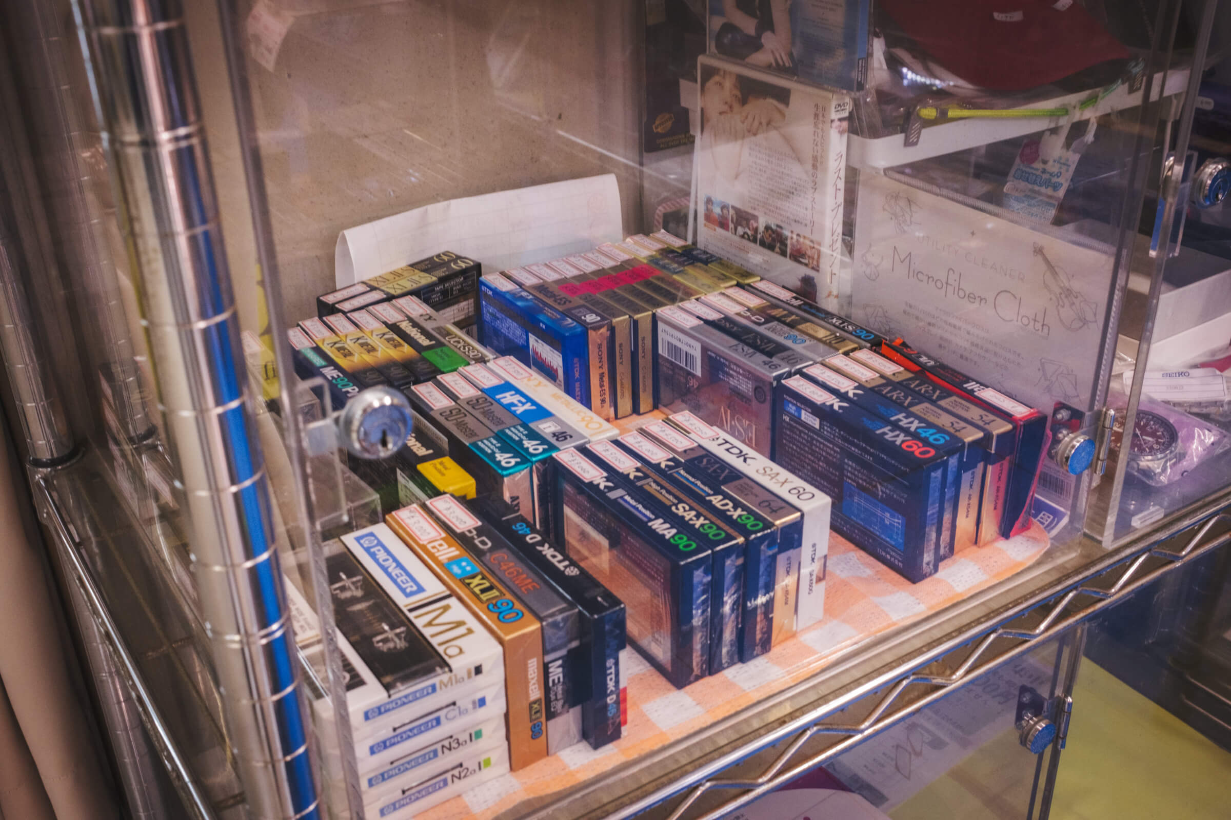 photo of cassette tapes on display at akihabara