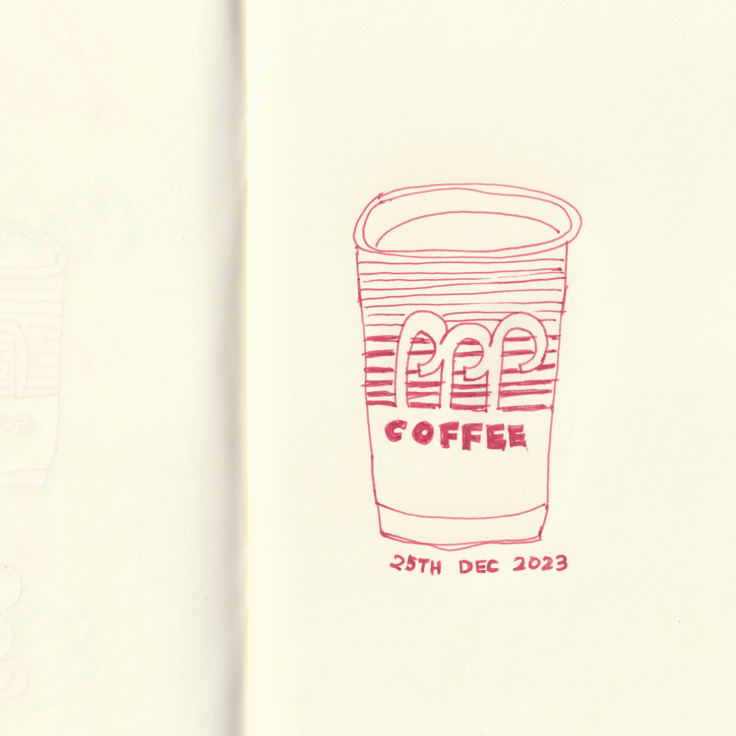 sketch of a coffee cup from ppp coffee