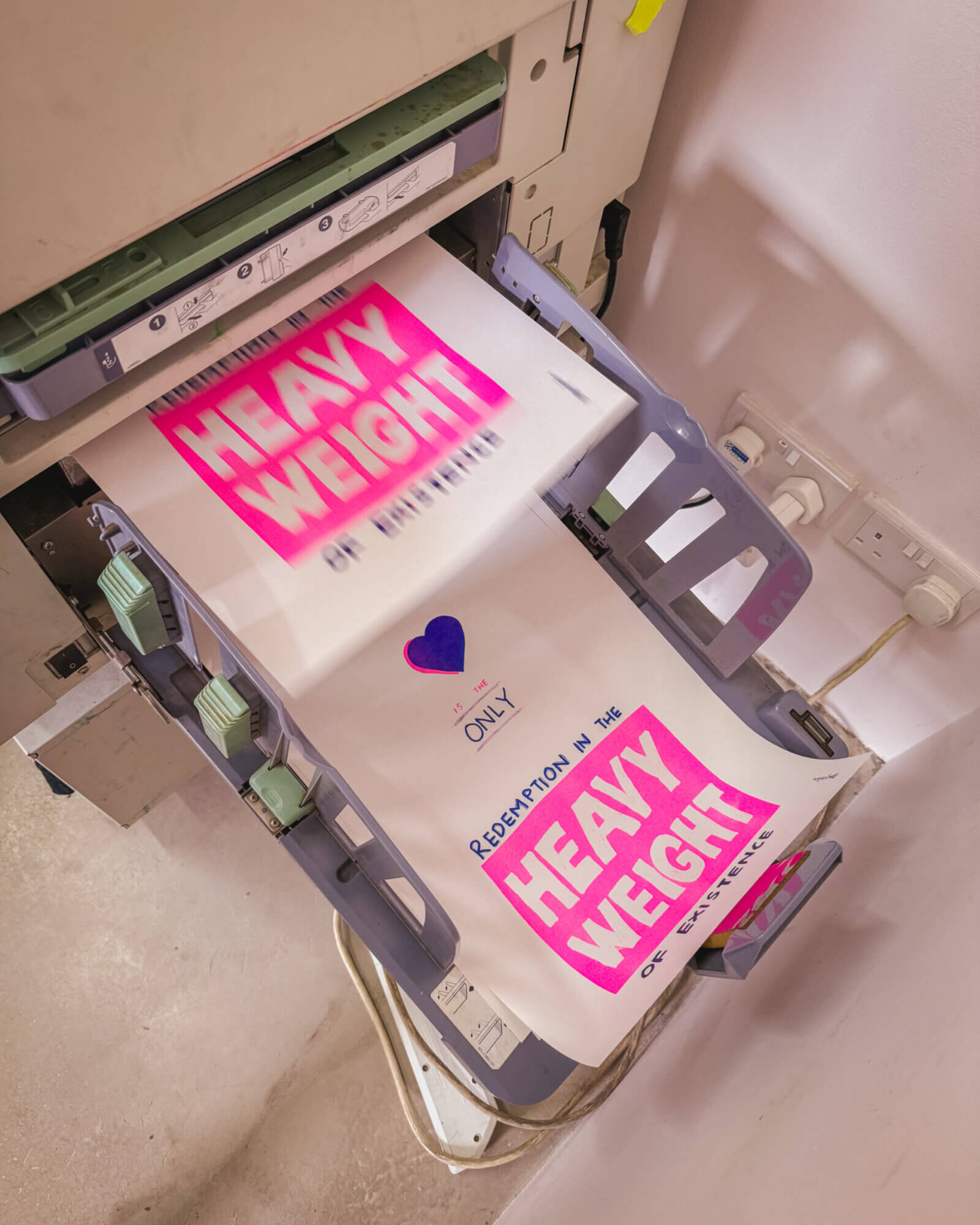 photo of the printer completing the poster print