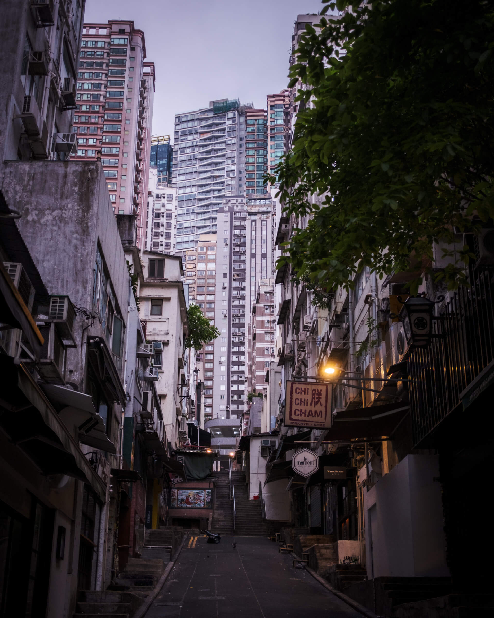 photo of an empty street at hong kong