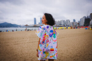 photo of my partner at the beach on her birthday