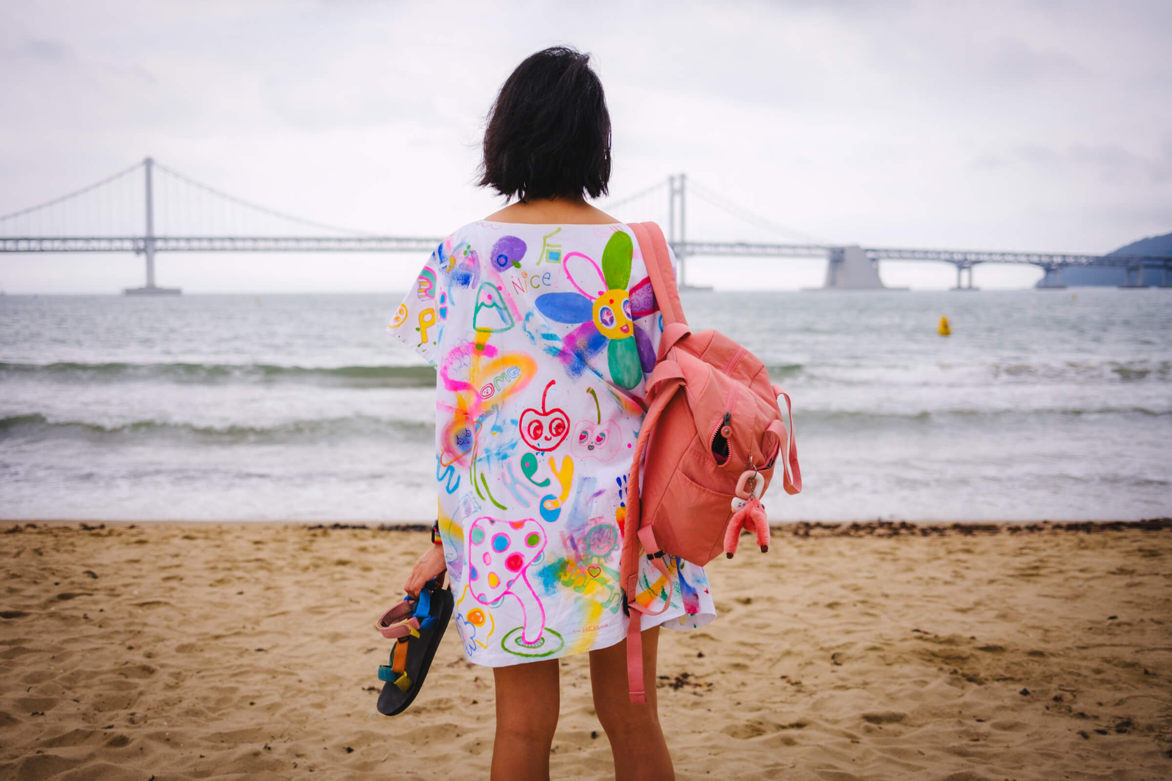 photo of my partner at the beach on her birthday
