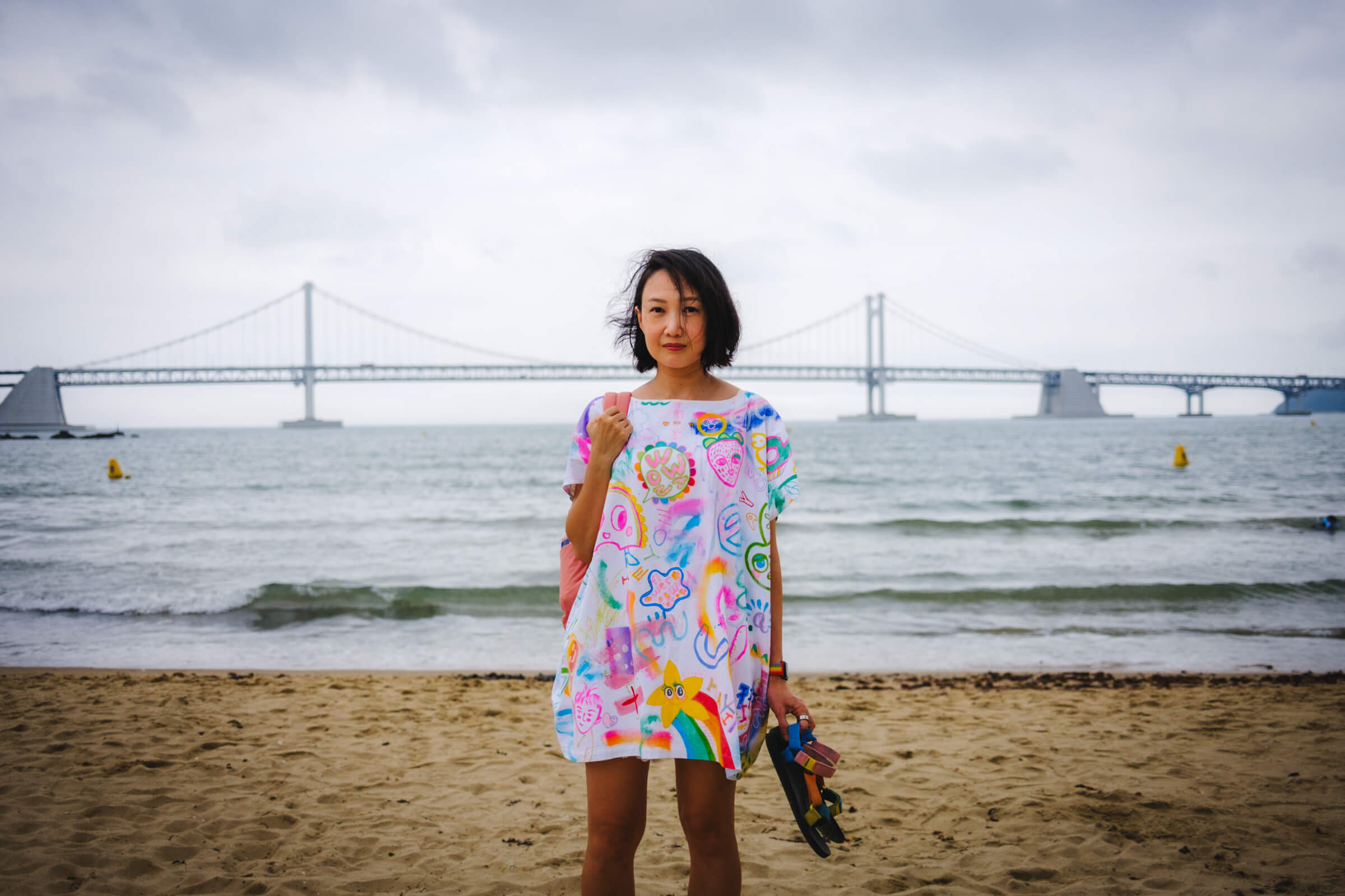 photo of my partner at the beach on her birthday