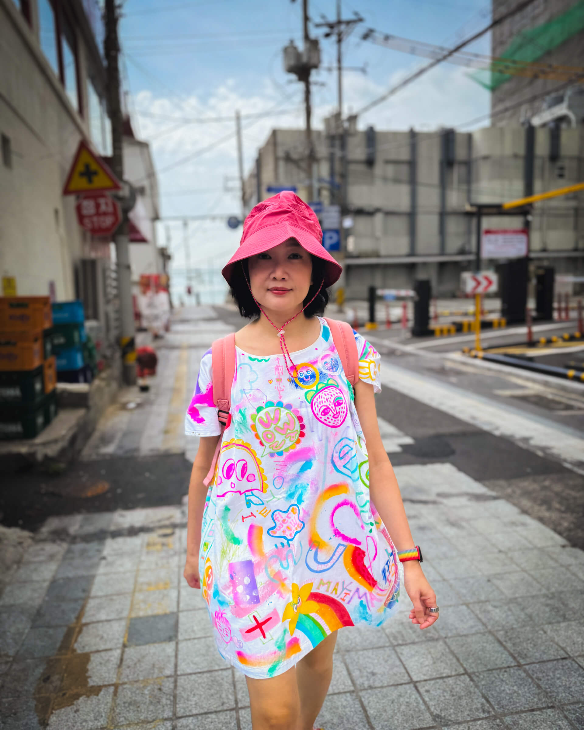 candid photo of my partner walking on the street