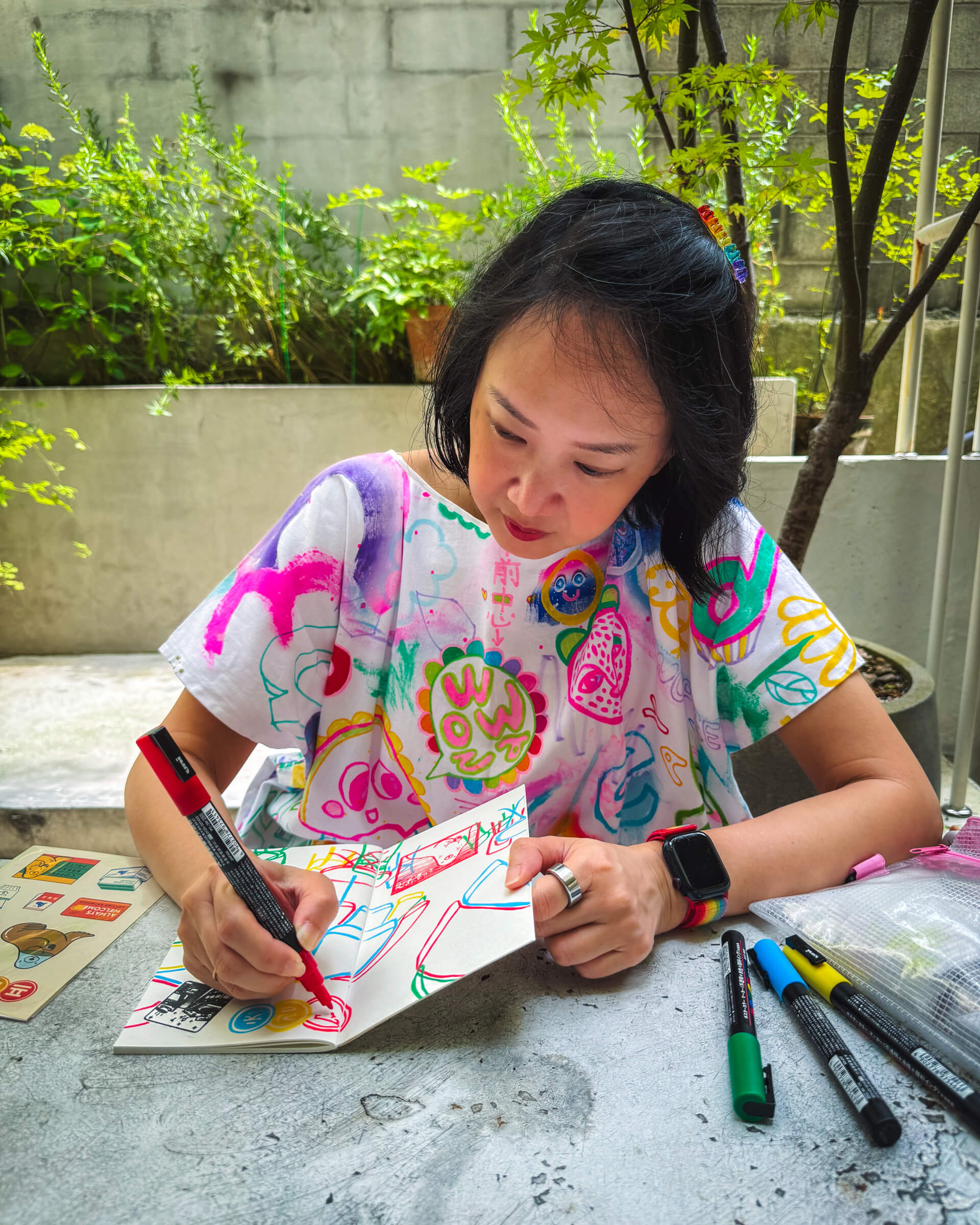 photo of my partner drawing