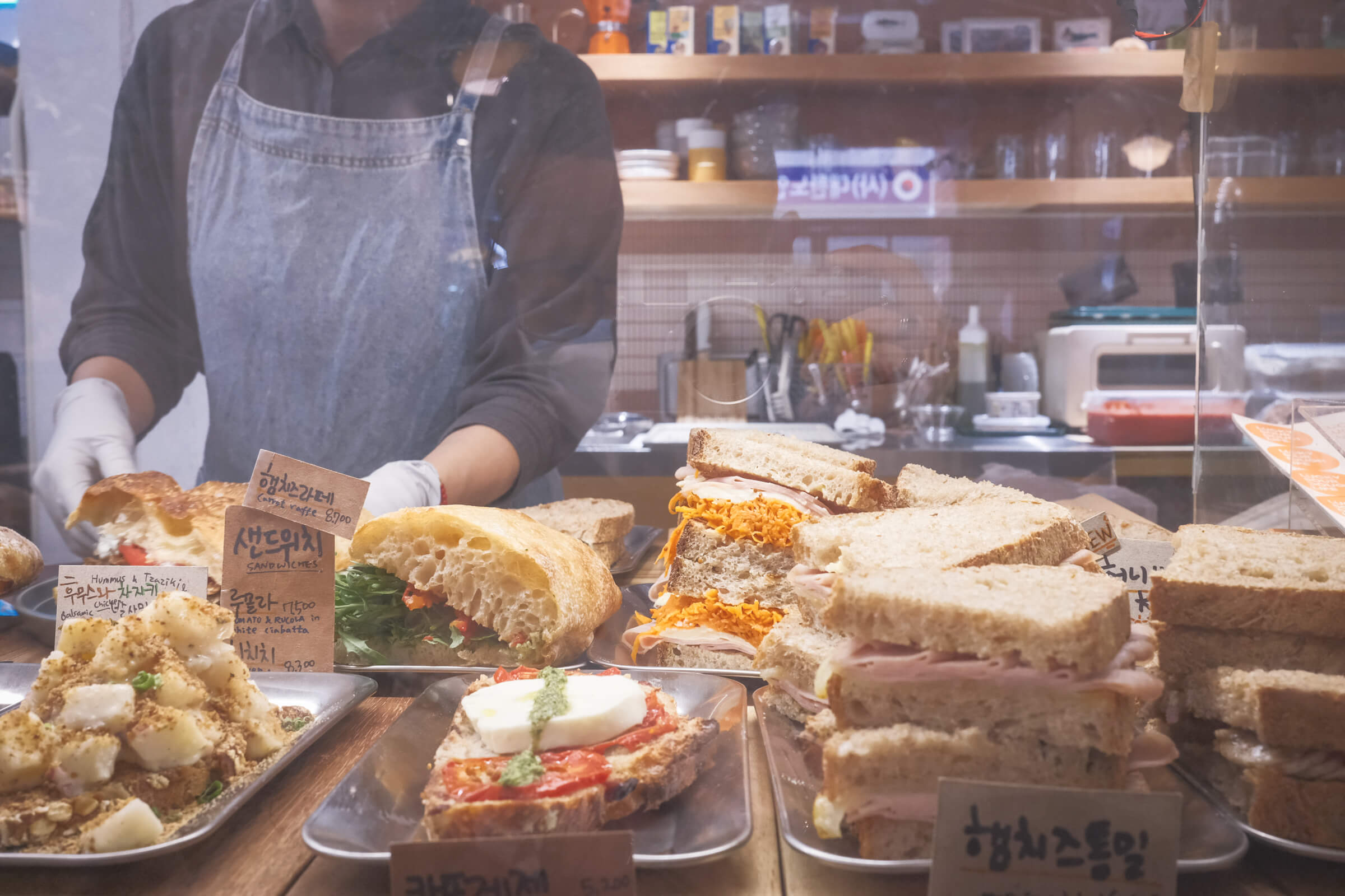 photo of sandwiches at lucky bakery, gwangalli beach, busan