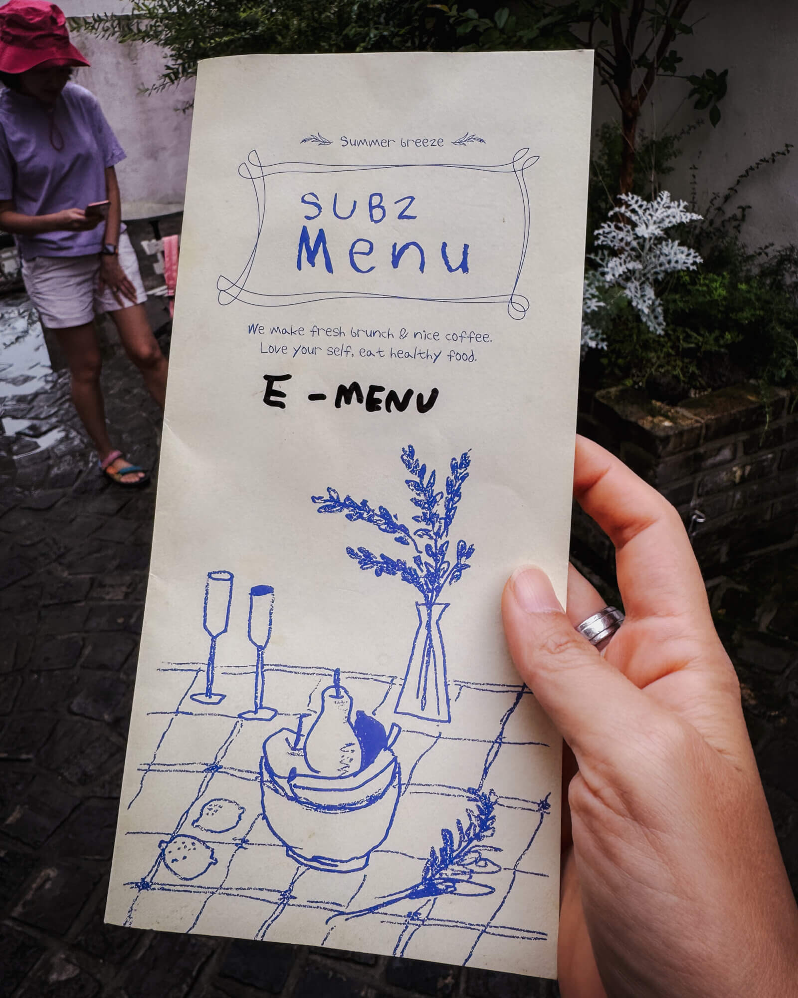 photo of a menu from cafe subz