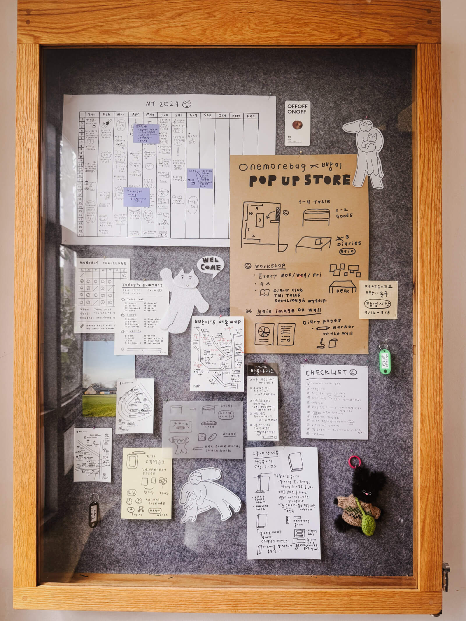 photo of a notice board at a stationery store