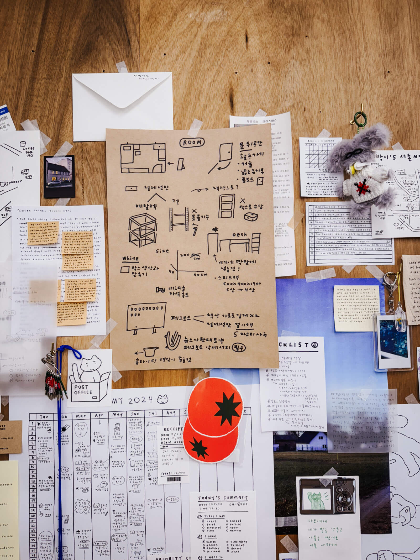 photo of a notice board at a stationery store