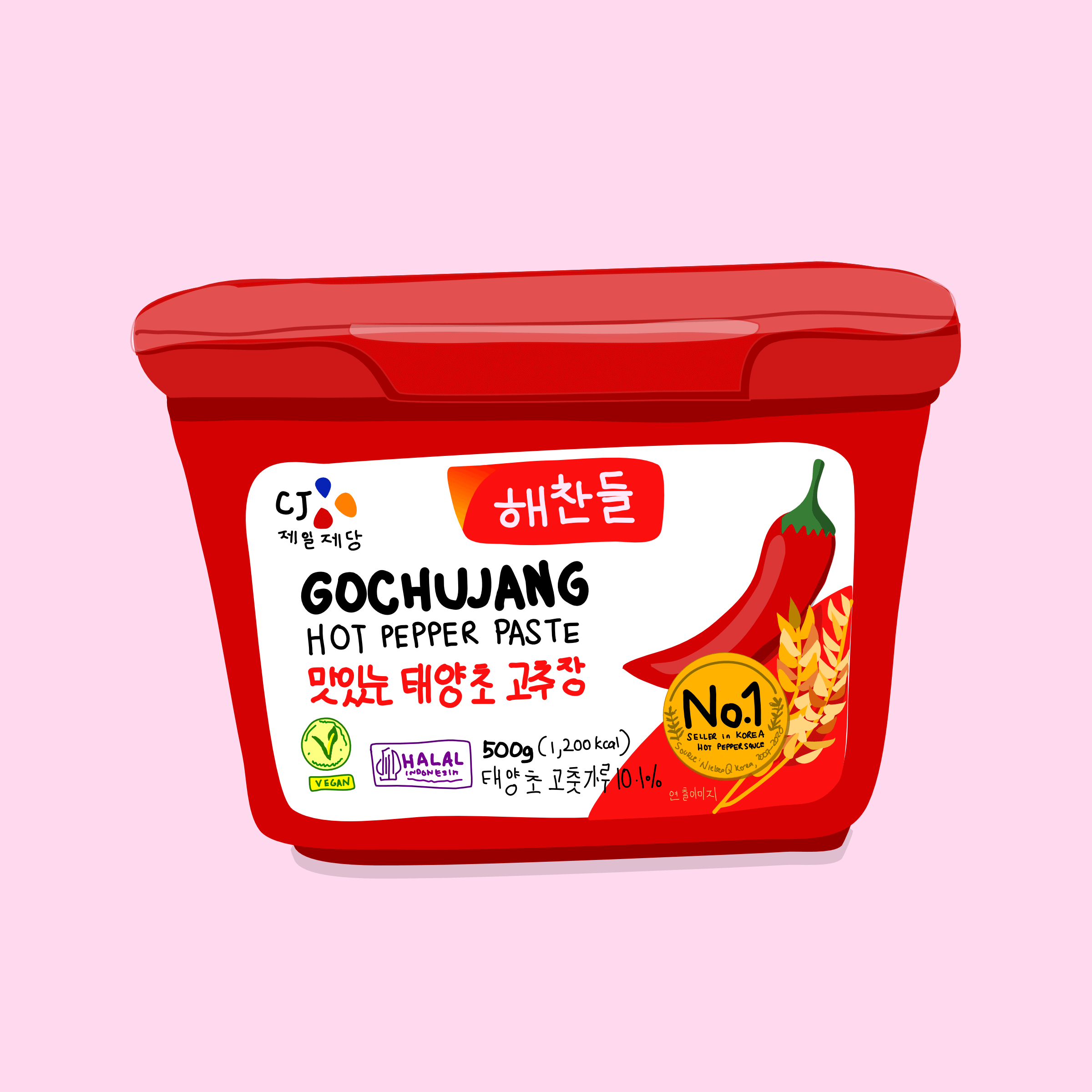 digital illustration of a gochuchang container