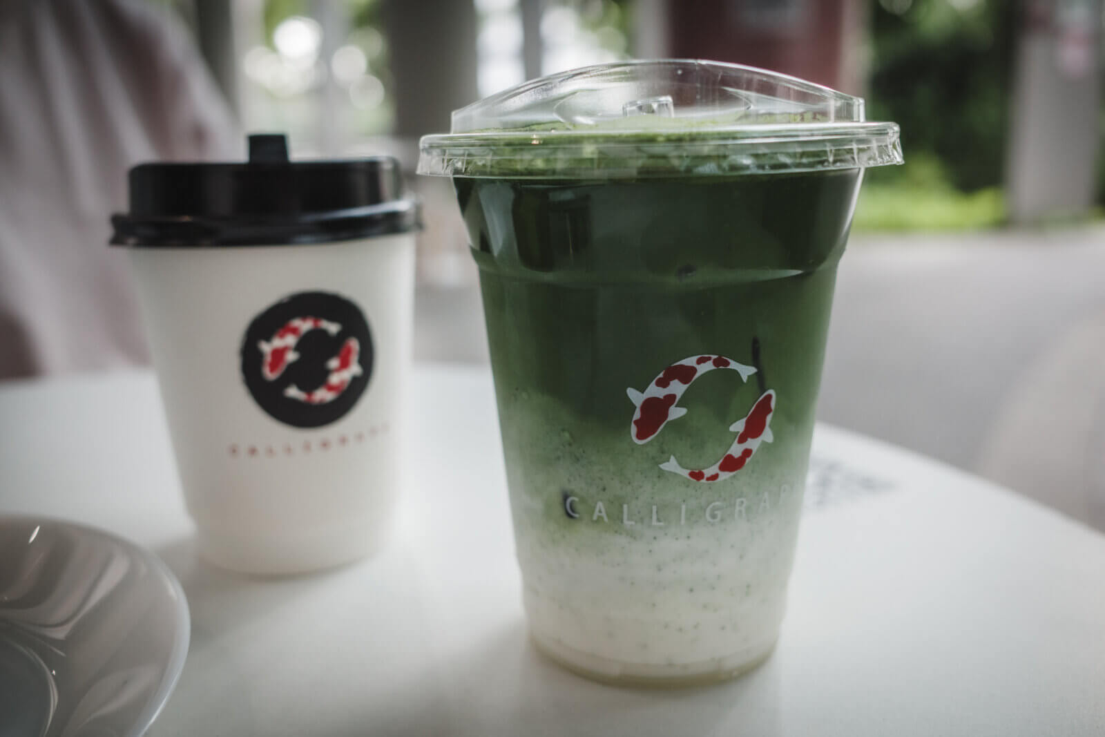 photo of matcha latte from calligraph coffee, singapore