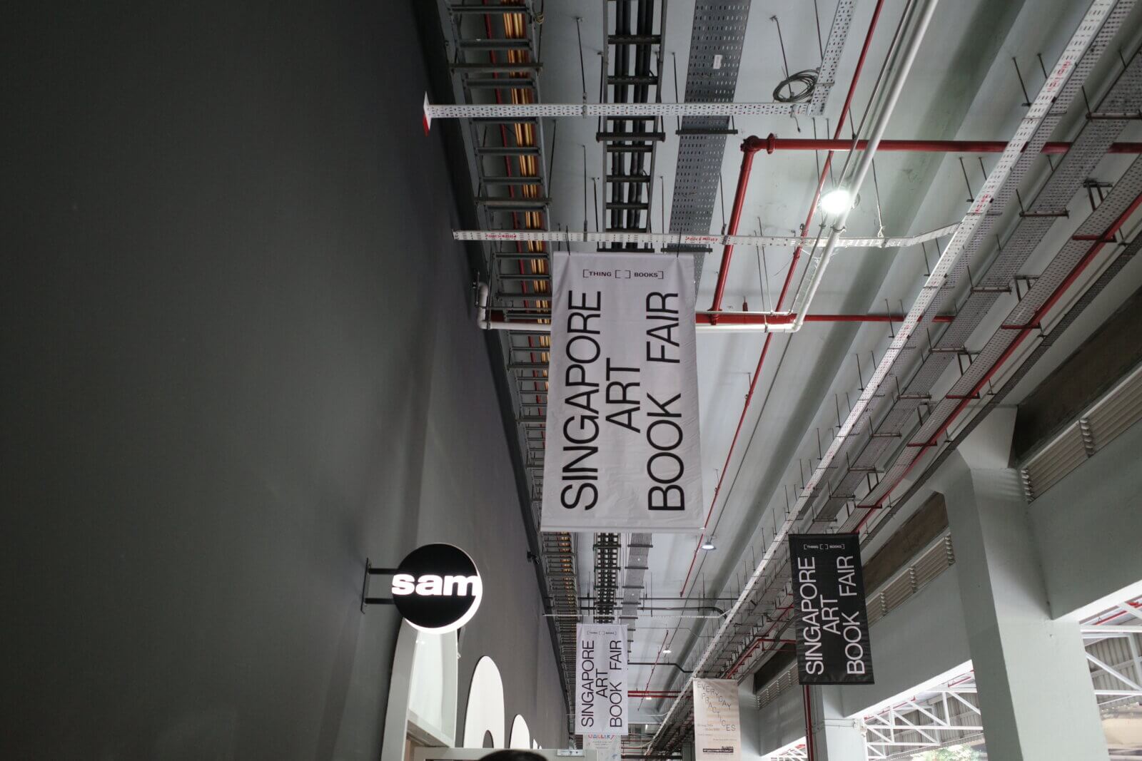 photo of banners of the singapore art book fair