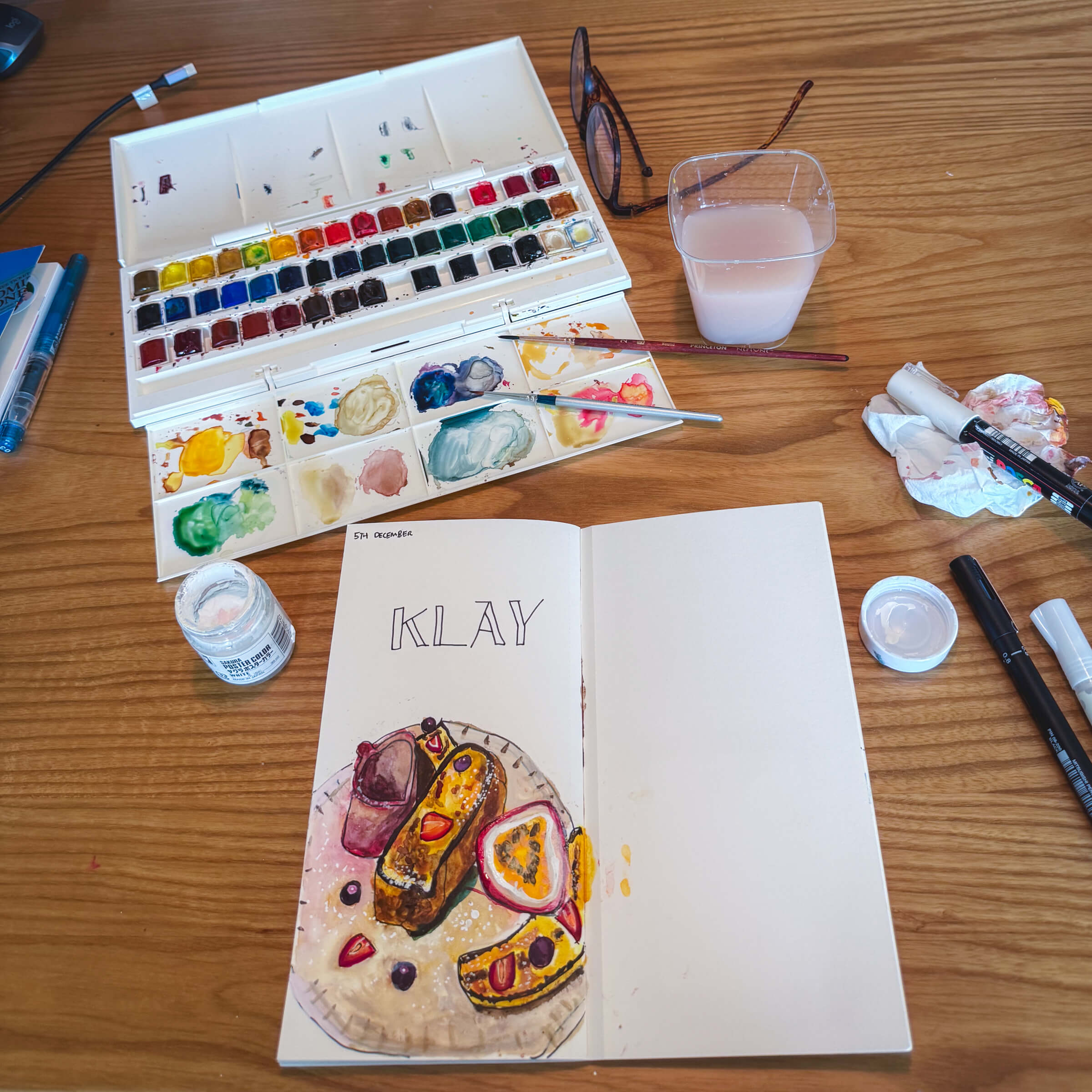 photo of a spread in my sketchbook