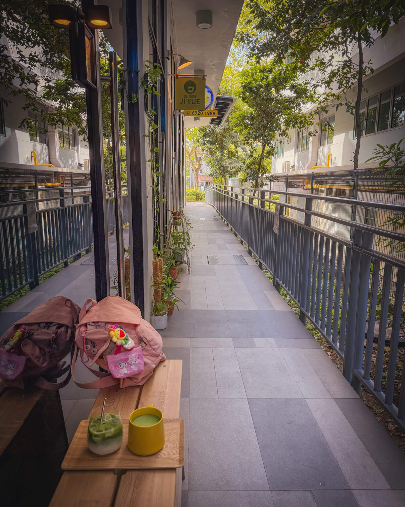 photo of matcha lattes at a neighbourhood cafe