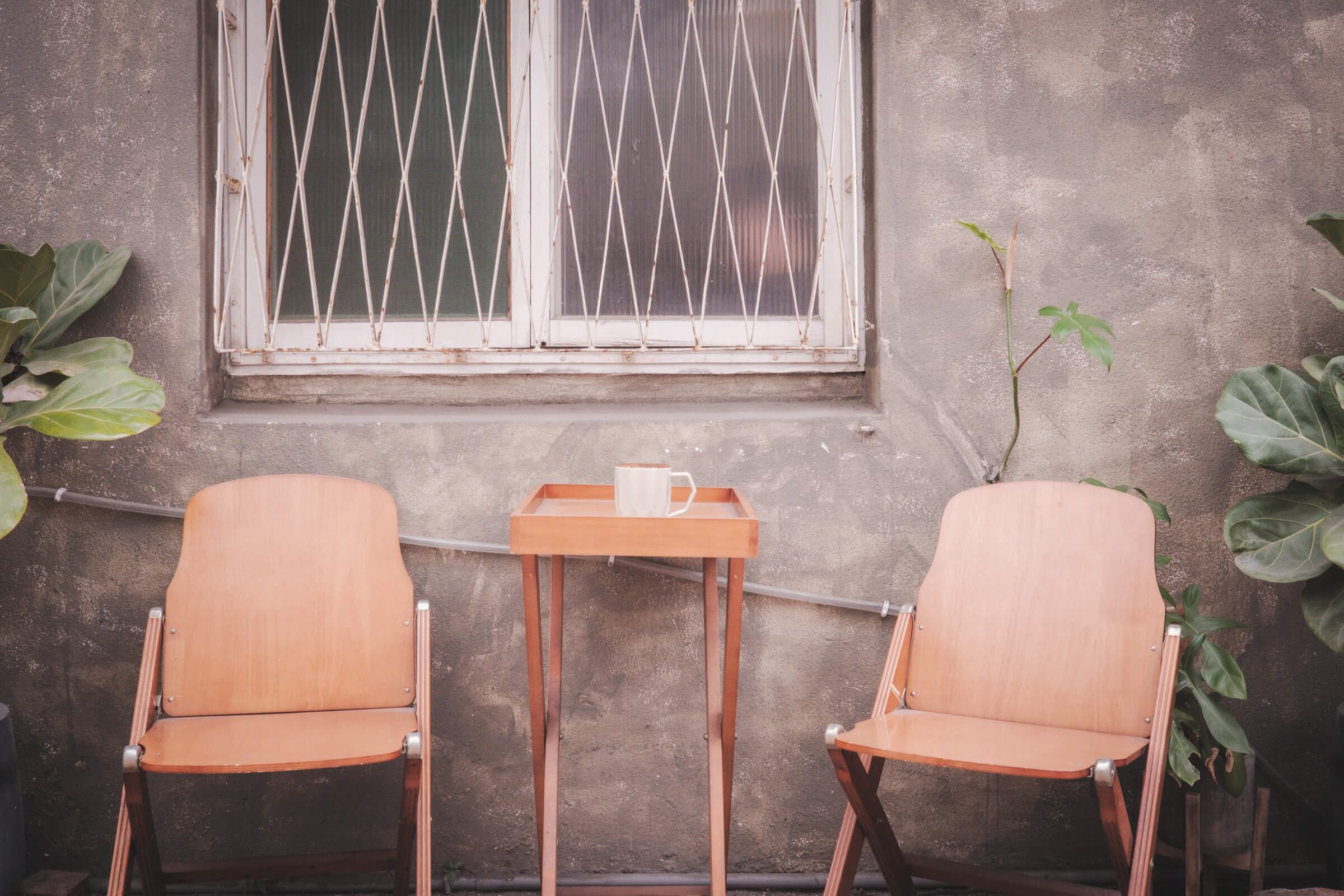 photo of outdoor seating at a cafe