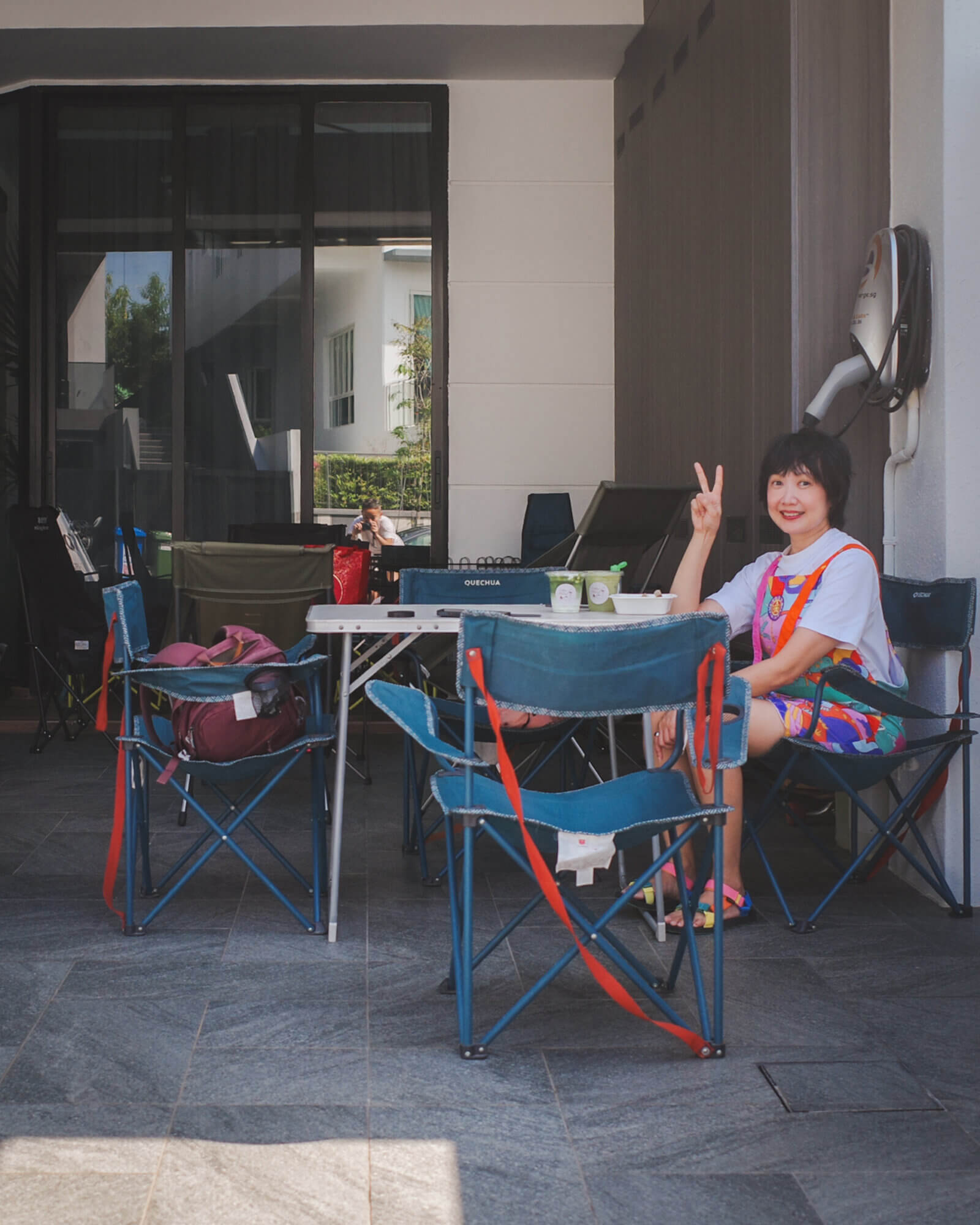 photo of my partner at a home cafe